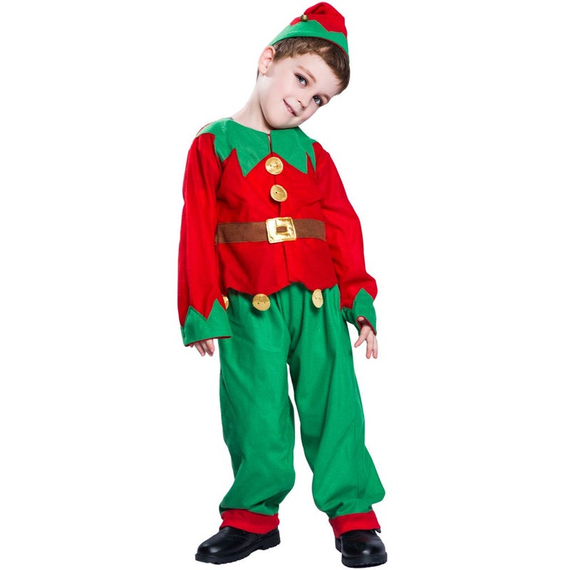 EraSpooky Child Santa Elf Costume Boys Christmas Outfit - Image 1